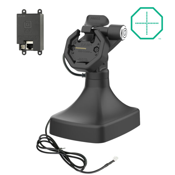 GDS Uni-Conn Powered Locking Tilt & Swivel Dock con PoE Ram Mounts RAM-GDS-DOCKLR-D14-U3E