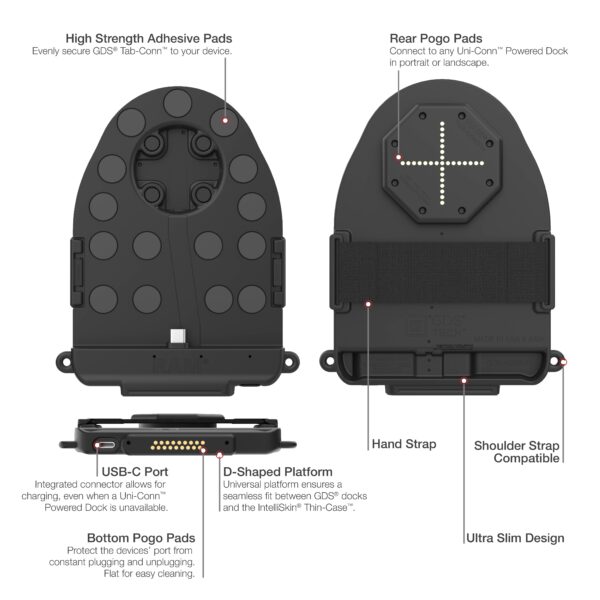 GDS Tab-Conn per custodie OtterBox Defender (forma a D e pogo pad posteriori) Ram Mounts RAM-GDS-TABC-OTD1DB - immagine 4