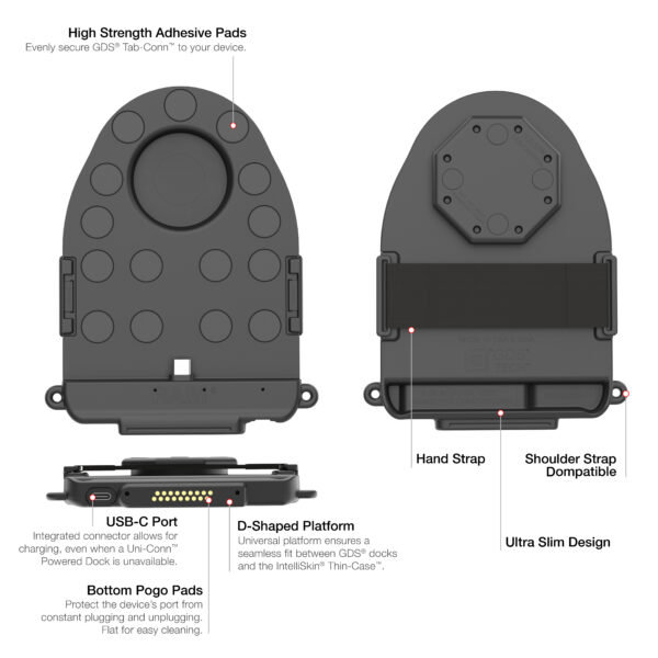 GDS Tab-Conn per Custodie OtterBox Defender (Pogo Pad a Forma di D) Ram Mounts RAM-GDS-TABC-OTD1D - immagine 4