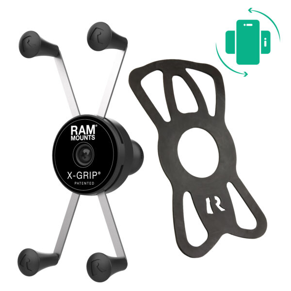 Mascherina X-Grip rotante Ram Mounts RAM-HOL-UN10BRU con sfera B per TELEFONINI di oltre 6" - immagine 2