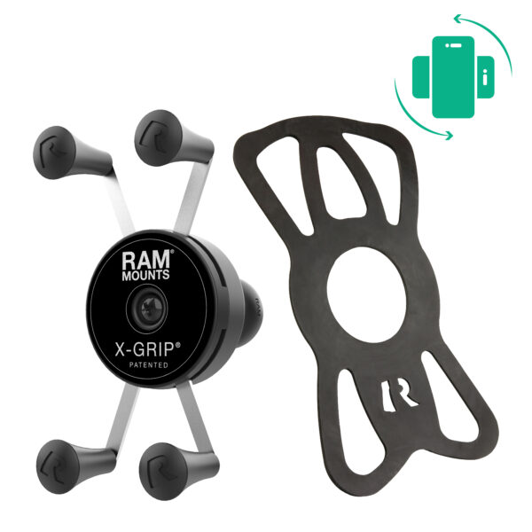 Mascherina X-Grip rotante RAM Mount RAM-HOL-UN7BRU con sfera tipo B per CELLULARI da 5" fino a 6" - immagine 2