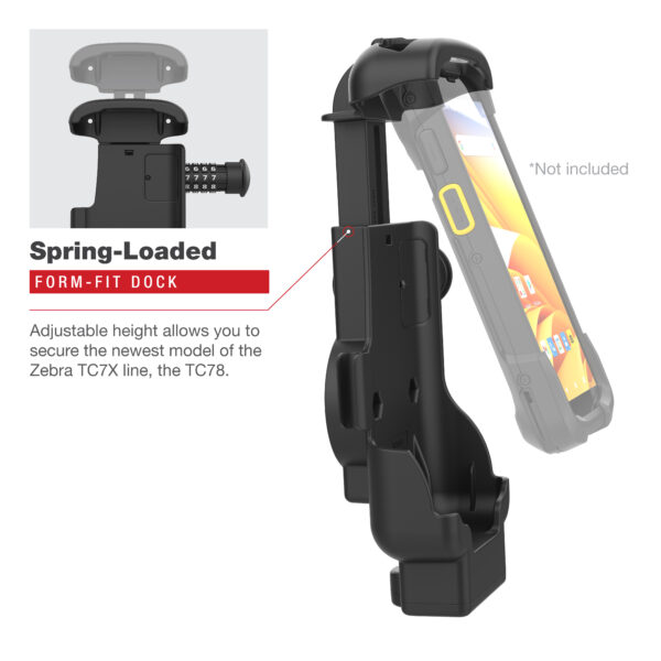 RAM Combo-Locking Form-FitPowered Dock per Zebra TC73 e TC78 Ram Mounts RAM-HOL-ZE17CL-1U - immagine 3
