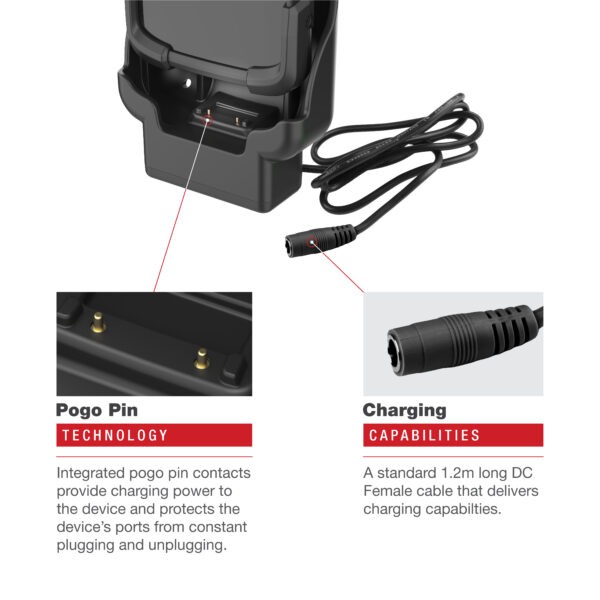 RAM Combo-Locking Form-FitPowered Dock per Zebra TC73 e TC78 Ram Mounts RAM-HOL-ZE17CL-1U - immagine 4