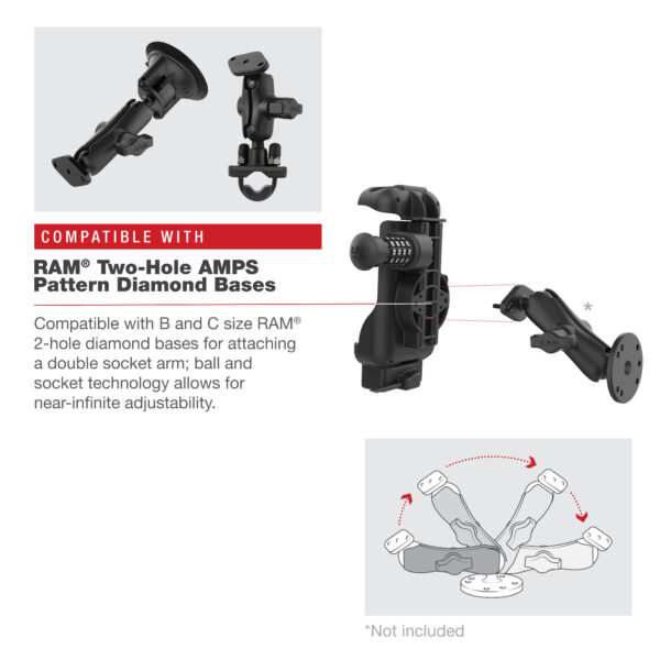 RAM Combo-Locking Form-FitPowered Dock per Zebra TC73 e TC78 Ram Mounts RAM-HOL-ZE17CL-1U - immagine 7