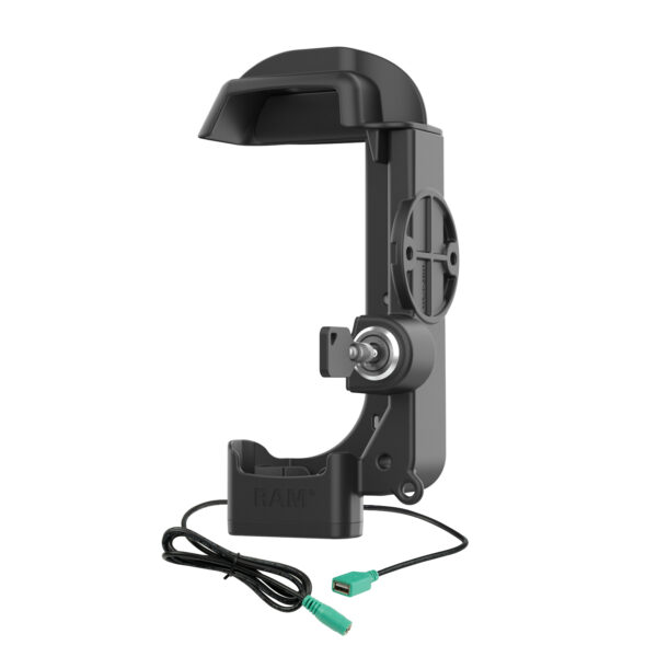 RAM Dock Alimentato con Blocco più USB-A Singolo per Zebra MC3300/3400/3450 Ram Mounts RAM-HOL-ZE33PDLU - immagine 2