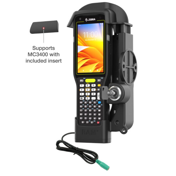 RAM Dock Elettrico con Bloccaggio per Zebra MC3300/3400/3450 Ram Mounts RAM-HOL-ZE33PLU - immagine 6