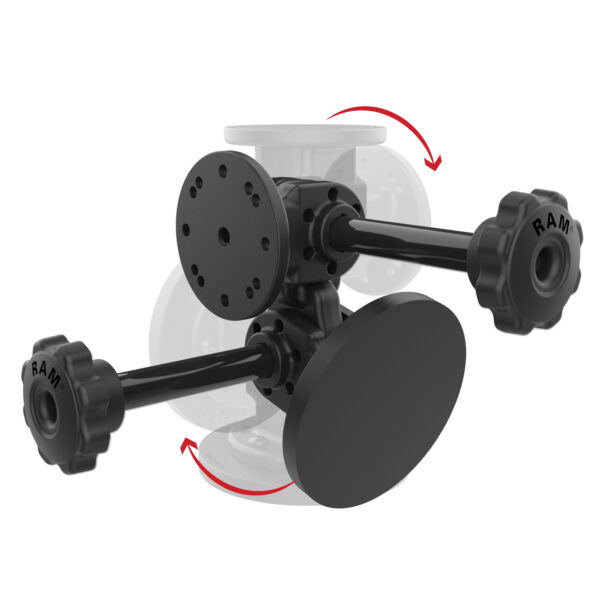 RAM Doppio Supporto Magnetico Girevole a 90 Gradi con Manopola Ram Mounts RAP-101-PV4-2P-MAG88U - immagine 2