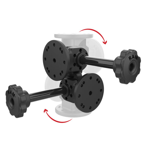 RAM Doppio Perno di Montaggio a 90 Gradi con Manopola Ram Mounts RAP-101-PV4-2PU - immagine 2