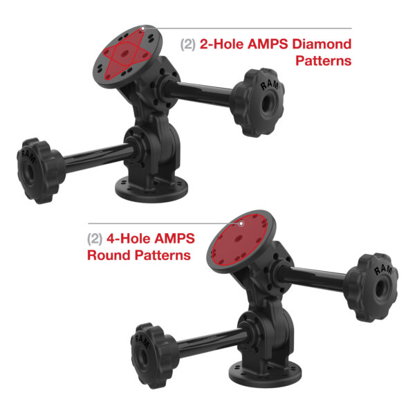 RAM Doppio Perno di Montaggio a 90 Gradi con Manopola Ram Mounts RAP-101-PV4-2PU - immagine 4