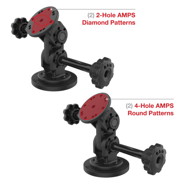 RAM Doppio Perno Dritto Montaggio Magnetico con Manopola Ram Mounts RAP-101-PV4-2S-MAG88U - immagine 4
