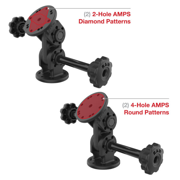 RAM Doppio Perno Dritto con Manopola Ram Mounts RAP-101-PV4-2SU - immagine 4