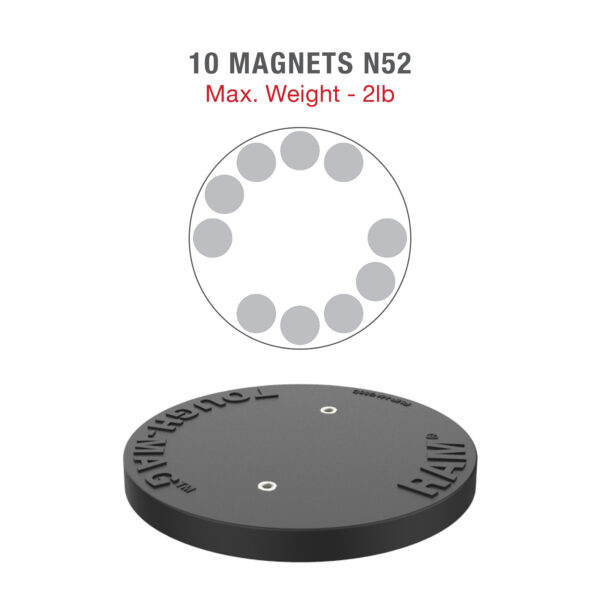 RAM Supporto Magnetico a Perno Singolo con Manopola Ram Mounts RAP-101-PV4-MAG88U - immagine 5