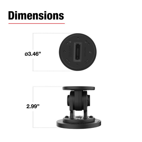 RAM Supporto magnetico a perno singolo Ram Mounts RAP-101-PV4-NK-MAG88U - immagine 3