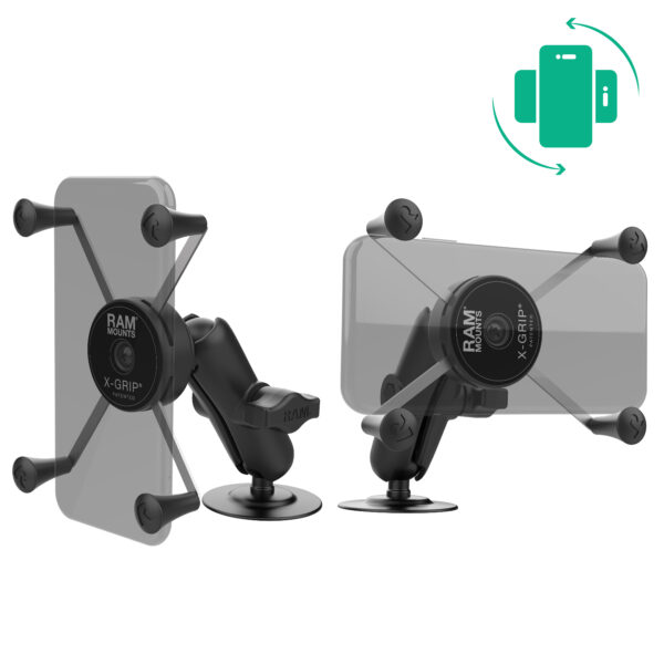 RAM Supporto per telefono rotante X-Grip di grandi dimensioni con base adesiva flessibile Ram Mounts RAP-B-378-UN10RU