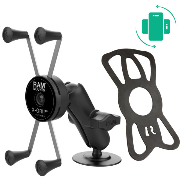 RAM Supporto per telefono rotante X-Grip di grandi dimensioni con base adesiva flessibile Ram Mounts RAP-B-378-UN10RU - immagine 2