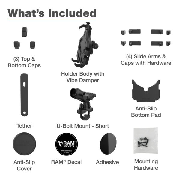 RAM Quick-Grip Pro Supporto per telefono antivibrante con base a U Ram Mounts RAM-B-149Z-A-PD5VU - immagine 6