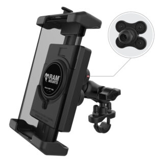RAM Quick-Grip Pro XL Supporto per telefono antivibrante con base a U-BOLT Ram Mounts RAM-B-149Z-A-PD7VU