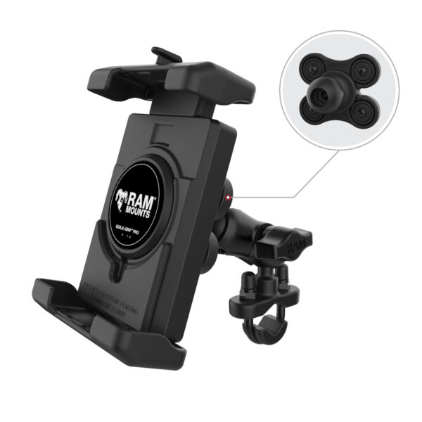RAM Quick-Grip Pro XL Supporto per telefono antivibrante con base a U-BOLT Ram Mounts RAM-B-149Z-A-PD7VU - immagine 2