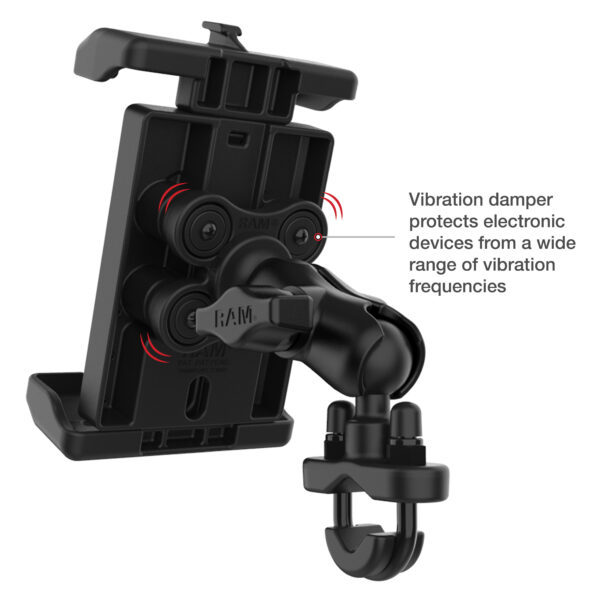 RAM Quick-Grip Pro XL Supporto per telefono antivibrante con base a U-BOLT Ram Mounts RAM-B-149Z-A-PD7VU - immagine 3