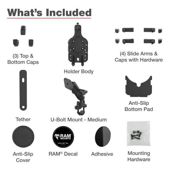 RAM Quick-Grip Pro Supporto per telefono con base a U per manubrio - Medio Ram Mounts RAM-B-149Z-PD5U - immagine 6