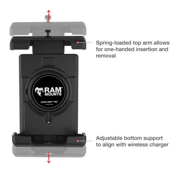 RAM Quick-Grip Pro XL Supporto per Telefono con Base a U per Manubrio - Medio Ram Mounts RAM-B-149Z-PD7U - immagine 4