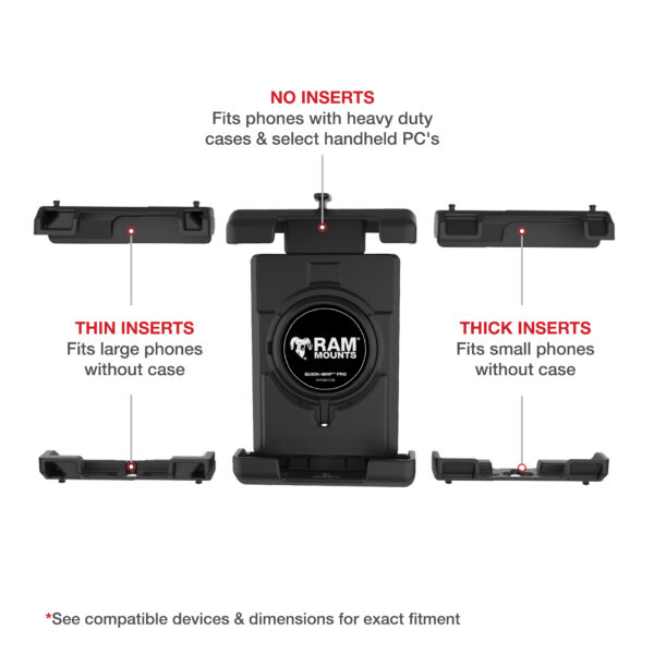 RAM Quick-Grip Pro XL Supporto per Telefono con Base a U per Manubrio - Medio Ram Mounts RAM-B-149Z-PD7U - immagine 5