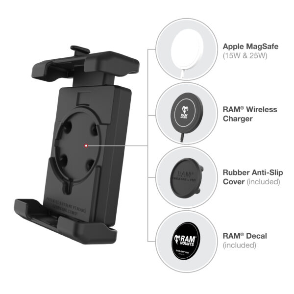 RAM Quick-Grip Pro XL Supporto per Telefono con Base a U per Manubrio - Medio Ram Mounts RAM-B-149Z-PD7U - immagine 6