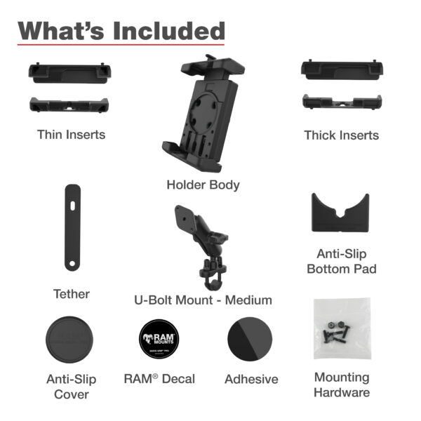 RAM Quick-Grip Pro XL Supporto per Telefono con Base a U per Manubrio - Medio Ram Mounts RAM-B-149Z-PD7U - immagine 7