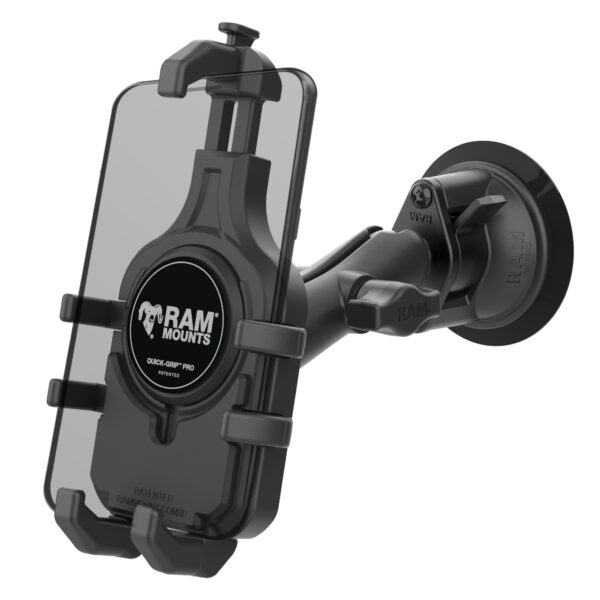 RAM Supporto per telefono Quick-Grip Pro con ventosa Twist-Lock - Media Ram Mounts RAM-B-166-PD5U