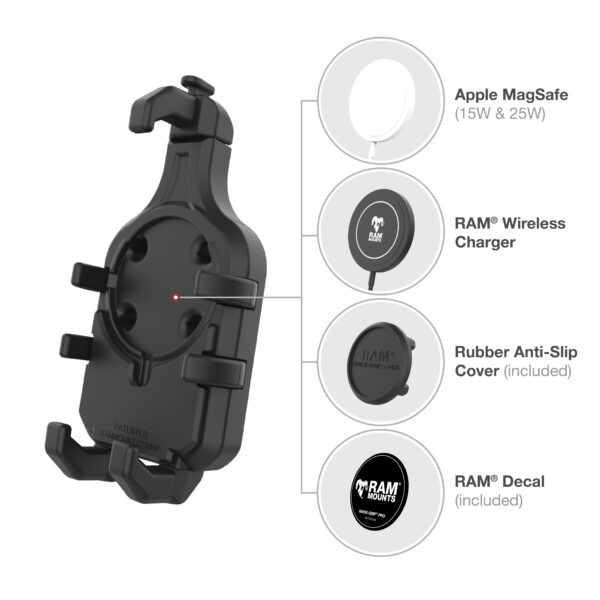 RAM Supporto per telefono Quick-Grip Pro con ventosa Twist-Lock - Media Ram Mounts RAM-B-166-PD5U - immagine 5