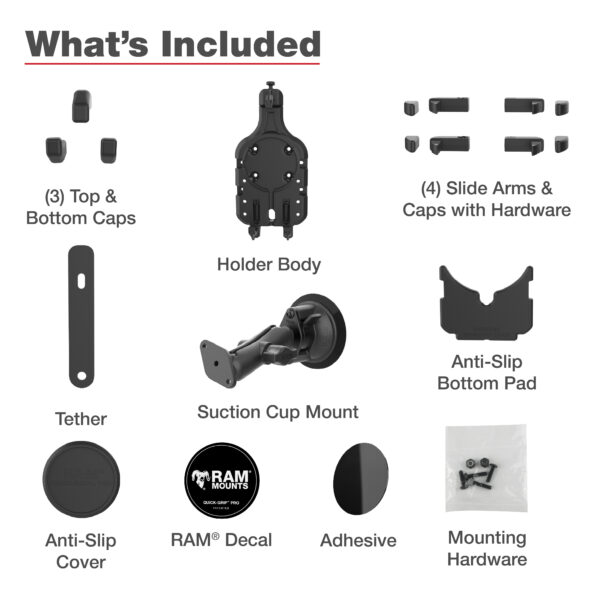 RAM Supporto per telefono Quick-Grip Pro con ventosa Twist-Lock - Media Ram Mounts RAM-B-166-PD5U - immagine 6