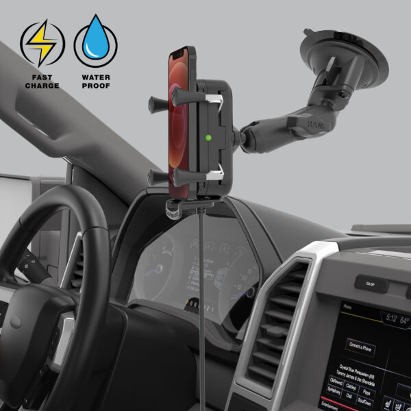 RAM Tough-Charge 15W Supporto a ventosa per ricarica wireless Ram Mounts RAM-B-166-UN12W-1 - immagine 5