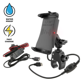 RAM Quick-Grip 15W Supporto di ricarica wireless impermeabile con Tough-Claw Ram Mounts RAM-B-400-A-UN14W-V7M-1