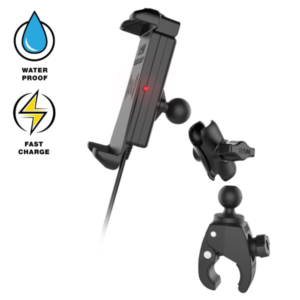 RAM Quick-Grip 15W Supporto di ricarica wireless impermeabile con Tough-Claw Ram Mounts RAM-B-400-A-UN14W-V7M-1 - immagine 3