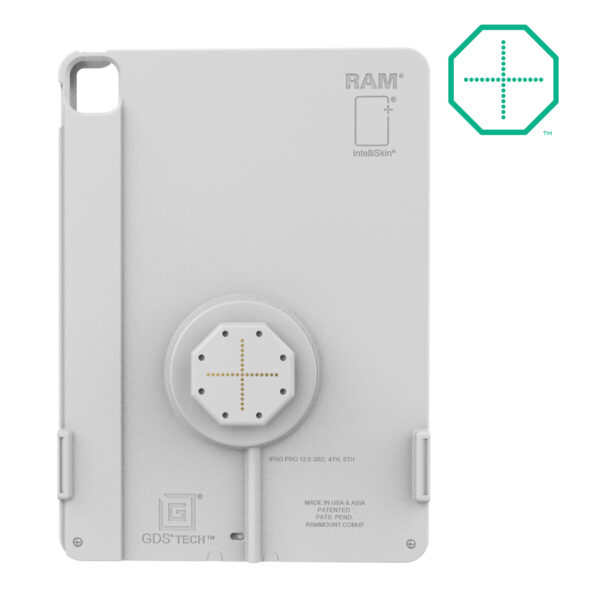 IntelliSkin thin-case per iPad Pro 12.9 3-6 Gen (Pogo Pad Posteriori) Grigio Ram Mounts RAM-GDS-SKIN-AP37-TCB-GRY - immagine 2