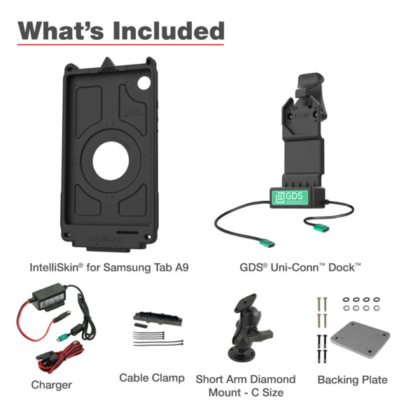 GDS Uni-Conn Klein VALOR PTT Pacchetto Veicolo per Samsung Tab A9 Ram Mounts RAM-GDS-U1-SAM95-KIT4 - immagine 4