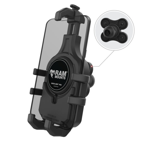 RAM Quick-Grip Pro Supporto per Telefono con Sfera e Smorzatore di Vibrazioni Ram Mounts RAM-HOL-PD5BVU