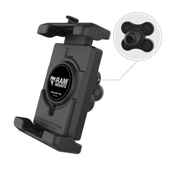 RAM Quick-Grip Pro XL Supporto per telefono con sfera e smorzatore di vibrazioni Ram Mounts RAM-HOL-PD7BVU - immagine 2