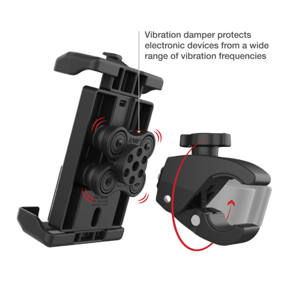 RAM Quick-Grip Pro XL Supporto per telefono antivibrante con Tough-Claw Ram Mounts RAM-HOL-PD7V-400-1U - immagine 3