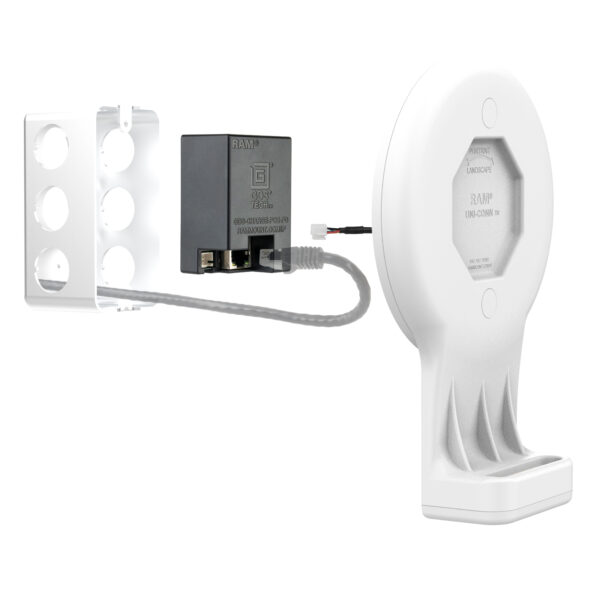 Dock da parete GDS Uni-Conn con ricevitore magnetico e PoE - Ram Mounts grigi RAM-GDS-DOCK-W3-POE-GRY - immagine 5