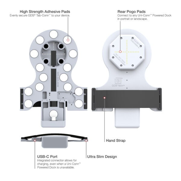 GDS Tab-Conn per tablet senza custodia (pogo pad posteriori) - Grigio Ram Mounts RAM-GDS-TABC-B1B-GRY - immagine 5