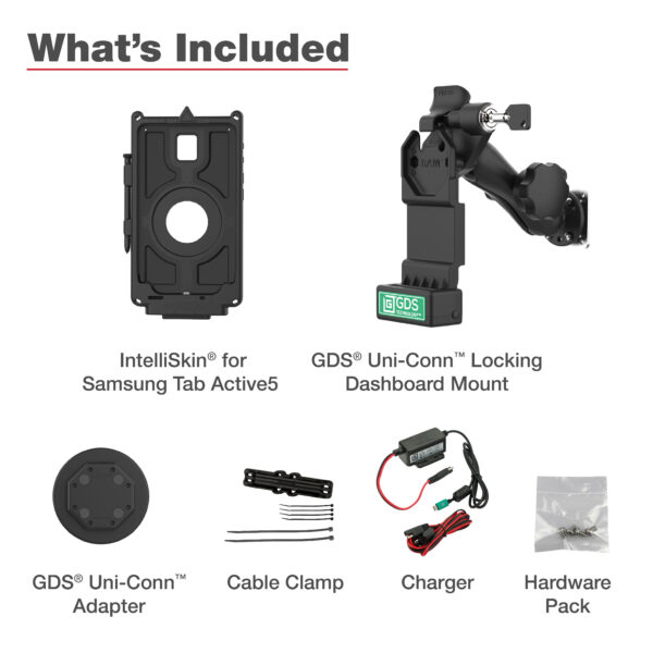 GDS Uni-Conn Locking Vehicle Bundle per Samsung Tab Active5 Ram Mounts RAM-GDS-U1-SAM90-KIT2 - immagine 6