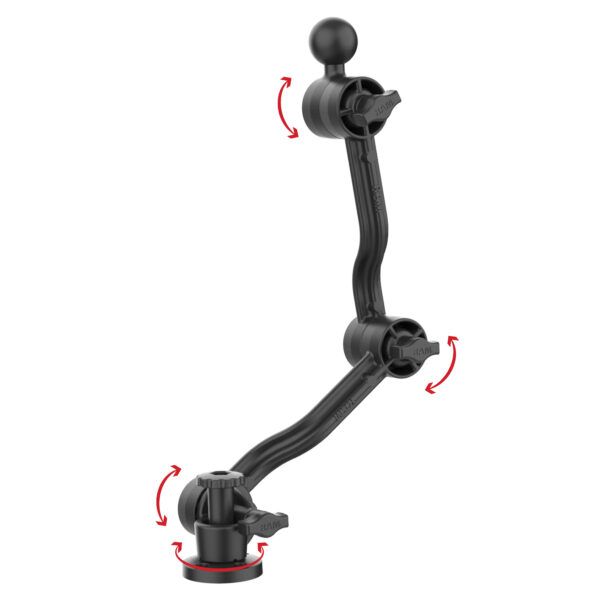 RAM Composite Drill-Down Doppio Braccio a Cricchetto con Supporti per braccio a Sfera RAP-411D-114-PA2-BGU - immagine 3
