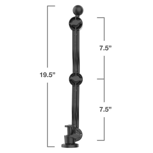 RAM Composite Drill-Down Doppio Braccio a Cricchetto con Supporti per braccio a Sfera RAP-411D-114-PA2-BGU - immagine 4
