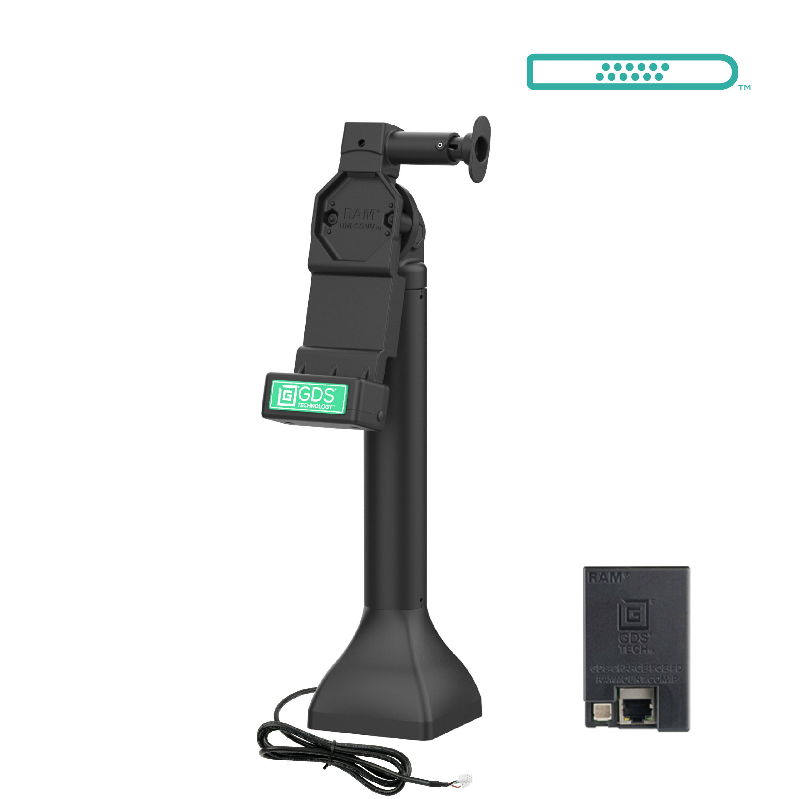 Dock GDS Uni-Conn su piedistallo da 14″ con PoE – RAM-GDS-DOCK-D11-14-U4E